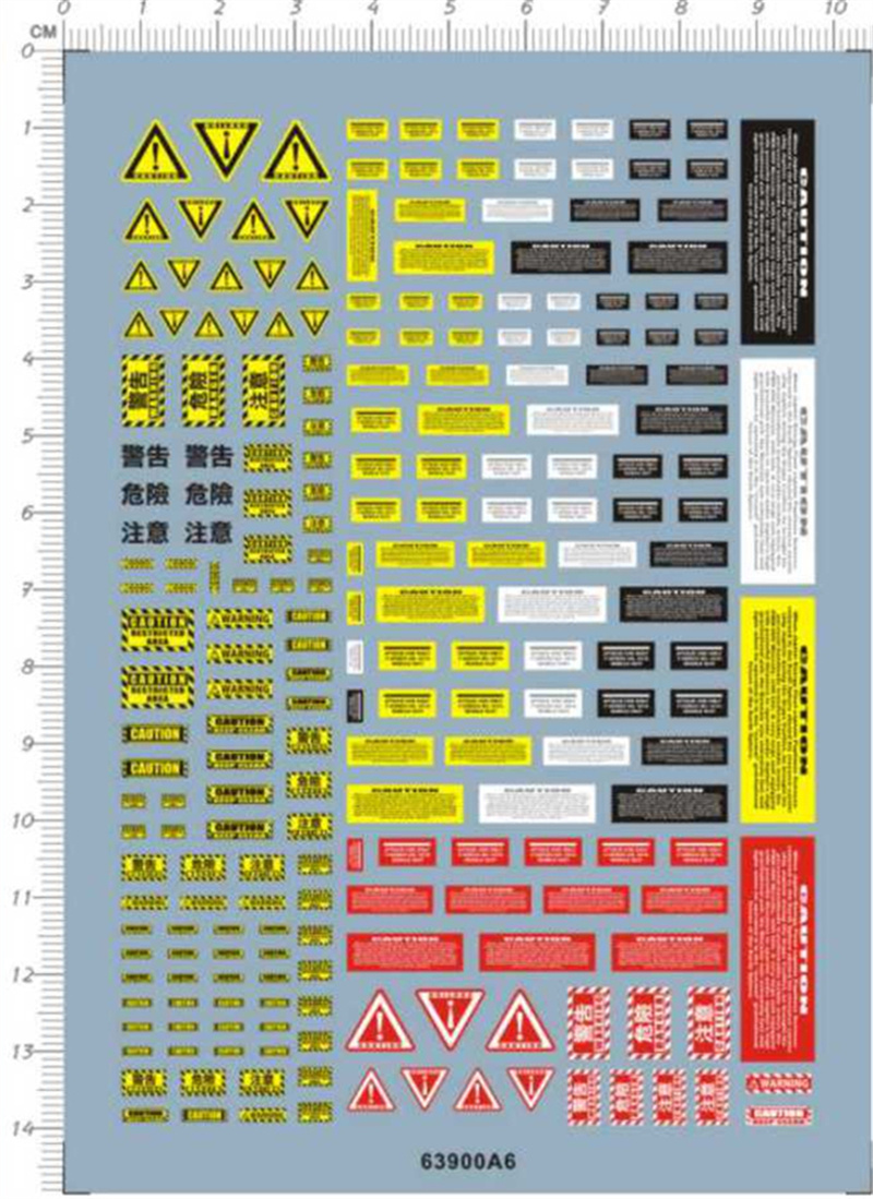 Model Kit Water Decal - Waarschuwing Let op Gevaar Waterglijbaan-sticker voor