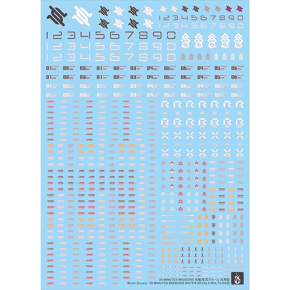 Model Kit Water Decal - Multifunctionele 2 fluorescerende waterdecals voor 1/144