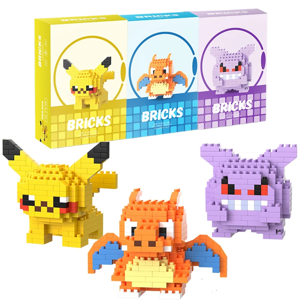 Model Kit Simulator - Pokemon Micro Bouwstenen Pikachu Dragonite Gengar