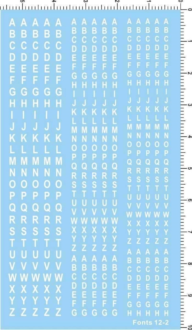 Model Kit Water Decal - Engelse letteralfabetlettertypen 12-2 waterglijbaanstickers voor militaire