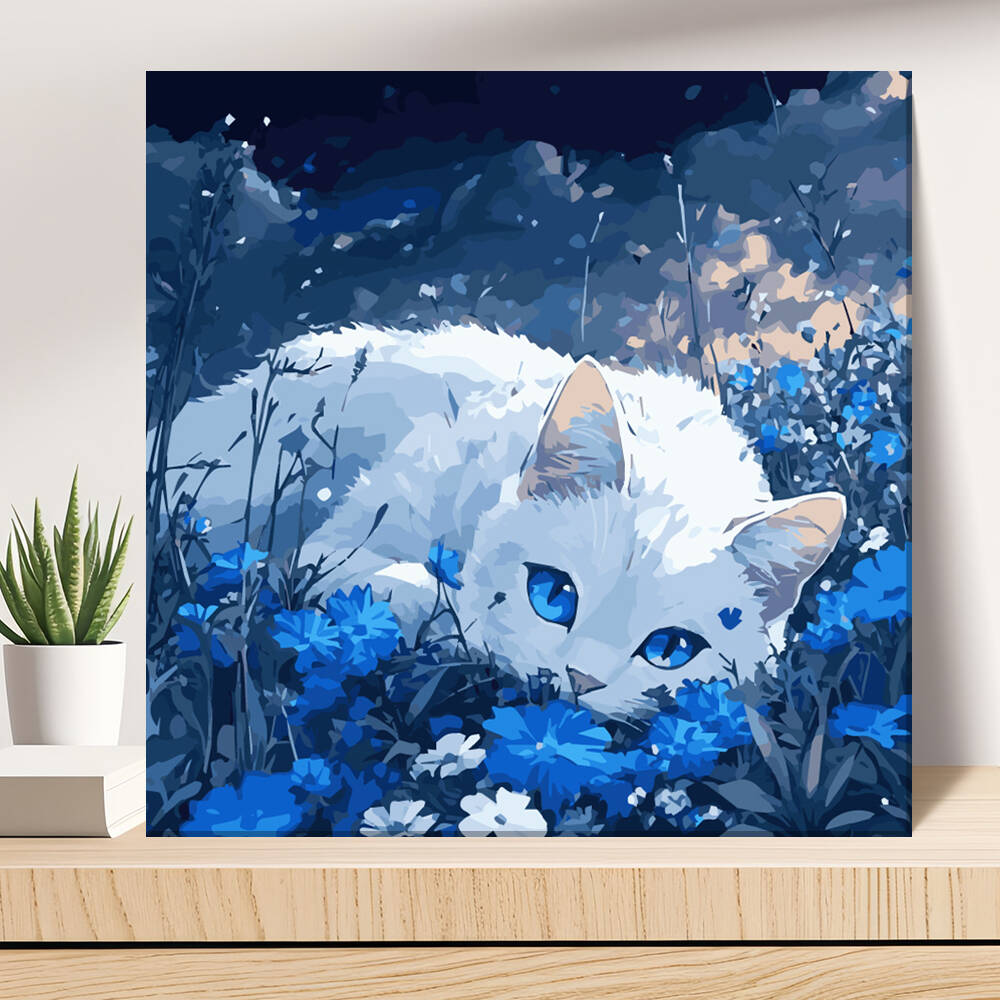 DIY schilderij van nummers kat - Model Kit Acrylic Paint recensie en prijs